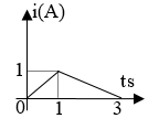 Một mạch điện có dòng điện chạy qua biến đổi theo thời gian biểu diễn như đồ thị hình vẽ bên. Gọi suất điện động tự cảm trong mạch trong khoảng thời gian từ 0 đến 1s là e1, từ 1s đến 3s là e2 thì: 	A. e1 = e2/2	B. e1 = 2e2 	C. e1 = 3e2	D. e1 = e2 (ảnh 1)