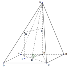 Cho hình chóp S.ABCD có đáy ABCD là hình chữ nhật, AB = a, AD = căn bậc hai a, góc giữa (ảnh 1)