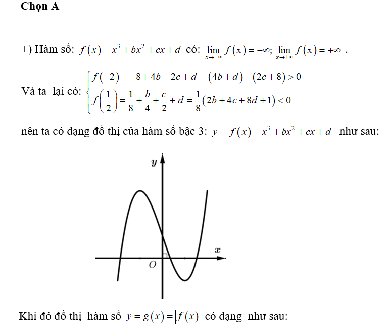 Cho hàm số f(x)= x^3+ bx^2+ cx+d với b,c,d thuoc R thỏa mãn 4b+ d > 2c +8 (ảnh 1)