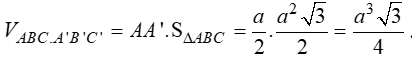 Cho lăng trụ đứng ABCA'B'C'có đáy ABC là tam giác vuông tại A và AB=a, AC= a căn 3 mặt phẳng ( A'BC) tạo với mặt phẳng đáy ( ABC)một góc 30.  (ảnh 2)