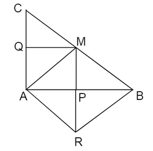 Cho tam giác ABC vuông tại A. Gọi M là trung điểm của BC. Từ M hạ MP vuông góc với AB (ảnh 1)