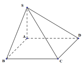 Cho hình chóp S.BACD có đáy ABCD là hình chữ nhật, AB = a, AC = căn bậc hai 5a. Cạnh bên SA (ảnh 1)