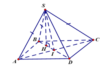 Khối chóp S. ABCD có đáy là hình thoi cạnh a, SA=SB=SC=a cạnh SD thay đổi (ảnh 1)