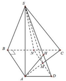 Cho hình chóp S.ABC có đáy ABC là tam giác vuông tại B, AB = 3a, BC = 4a và SA vuông góc (ảnh 1)