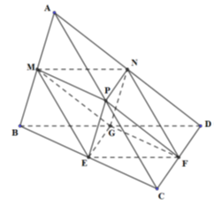 Cho khối tứ diện có thể tích V. Gọi V’ là thể tích của khối đa diện có các đỉnh là các trung điểm (ảnh 1)