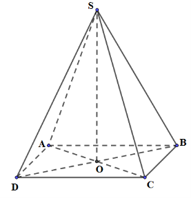 Cho hình chóp đều S.ABCD có cạnh đáy bằng a, góc giữa cạnh bên và mặt phẳng đáy  (ảnh 2)