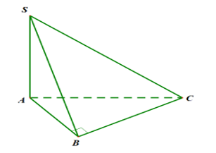 Cho hình chóp SABC có đáy ABC là tam giác vuông tại B, AB=a, BC=2a, SA vuông góc ( ABC) và SA= a căn 3 Thể tích khối chóp SABC bằng (ảnh 1)