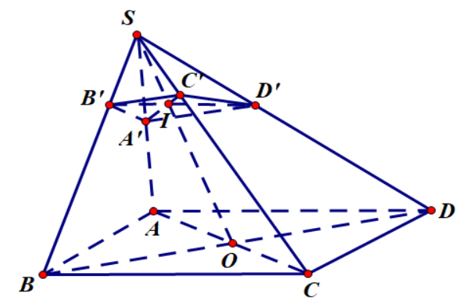 Cho hình chóp SABCD có đáy ABCD là hình bình hành. Trên các cạnh SA, SB,SC  lần lượt lấy các điểm A', B', C' sao cho (ảnh 1)