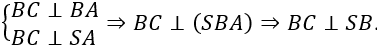 Cho hình chóp S.ABCcó đáy ABClà tam giác vuông cân tại B, SAvuông góc với mặt đáy(ABC),BC=a, góc hợp bởi (SBC)và (ABC)là 60^∘. (ảnh 1)