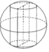 Một hình trục có chiều cao bằng 6cm nội tiếp trong hình cầu có bán kính bằng 5cm. Thể tích khối trụ này bằng bao nhiêu? (ảnh 1)