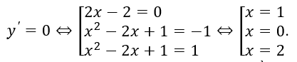 Cho hàm số y=f(x) xác định, liên tục trên R và có đúng hai điểm cực trị x=-1,x=1, có đồ thị như hình vẽ sau:   Hỏi hàm số y=f(x^2-2x+1)+2020  (ảnh 3)