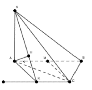 Cho hình chóp S.ABC có đáy ABC là tam giác đều cạnh a, SA vuông góc (ABC), góc giữa đường (ảnh 1)