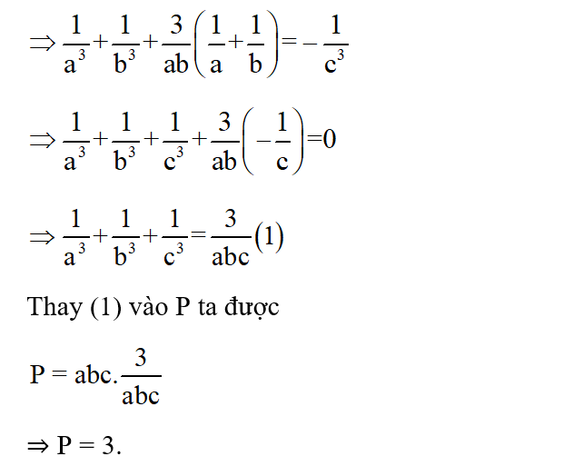 Cho 1/a+ 1/b + 1/c =0. Tính giá trị biểu thức P= ab/ c^2+ bc/a^2+ ac/ b^2. (ảnh 2)
