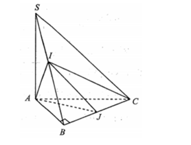 Cho hình chóp S.ABC có đáy là tam giác ABC vuông cân tại B, BC=2a, SA vuông góc (ảnh 1)