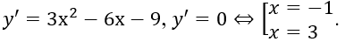 Tìm m để giá trị nhỏ nhất của hàm số y=x^3-3x^2-9x+m trên đoạn [0;4] bằng -25, khi đó hãy tính giá trị của biểu thức P=2m+1. (ảnh 4)