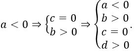 Cho hàm số y=f(x)=ax^3+bx^2+cx+d có đồ thị như hình vẽ bên. Khẳng định nào sau đây là đúng? (ảnh 6)
