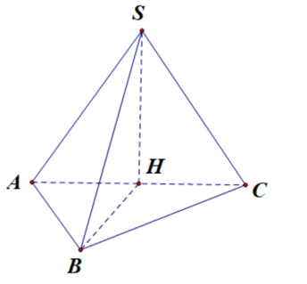 Cho khối chóp SABC có đáy ABC là tam giác vuông cân tại B, có AB=4, SA=SB=SC=12 . Gọi MN lần lượt là trung điểm AC. BC  (ảnh 1)