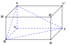 Cho hình chóp S.ABC có đáy ABC là tam giác vuông tại A, biết SA vuông góc (ABC), SA = a, AB = 2a, AC = 3a (ảnh 1)