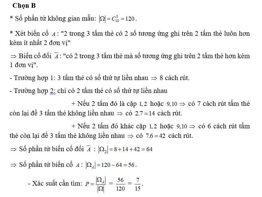 Một hộp đựng 10 tấm thẻ được đánh số liên tiếp từ 1 đến 10. Một người rút ngẫu (ảnh 1)