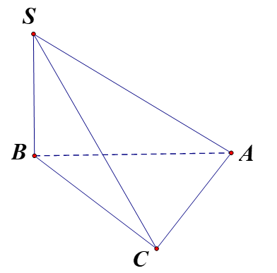 Cho hình chóp SABC  có đáy là tam giác vuông cân tại A  ,  SB vuông góc ( ABC), SA  hợp với đáy một góc  30 độ . Tính thể tích khối chóp SABCD (ảnh 1)