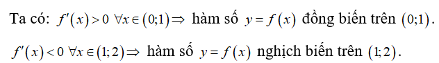 Cho hàm số y =f(x)  có đạo hàm trên  R thỏa mãn f'(x) lớn hơn 0 với mọi x thuộc (0;1) , f'(x) nhỏ hơn 0. Khẳng định nào sau đây là đúng? (ảnh 1)