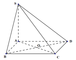 Cho hình chóp S.ABCD có đáy ABCD là hình thoi cạnh a, ABC = 120 độ. Cạnh bên SA = căn bậc hai 3 (ảnh 1)