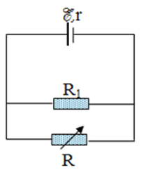 Cho mạch điện có sơ đồ như hình vẽ:   Biết E = 15V, r = 1Ω, R1 = 2Ω, R là biến trở. Tìm R để công suất tiêu thụ trên R là cực đại? Tính giá trị công suất cực đại khi đó? (ảnh 1)