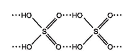 b) Dựa vào tương tác giữa các phân tử, hãy dự đoán sulfuric acid là chất lỏng dễ bay hơi hay khó bay hơi. (ảnh 1)