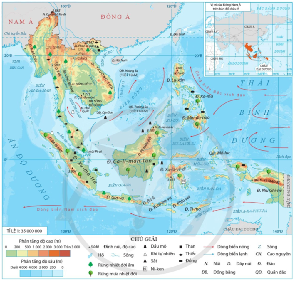 Nêu đặc điểm vị trí địa lí và lãnh thổ của khu vực Đông Nam Á (ảnh 1)