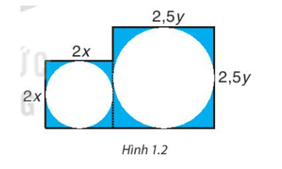 Từ một miếng bìa, người ta cắt ra hai hình tròn có bán kính x centimét và y centimét (ảnh 1)