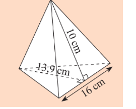 a) Bạn Mai cần dán giấy bóng kính màu xung quanh một chiếc lồng đèn hình chóp tam giác đều với kích thước như hình bên. Hỏi diện tích giấy mà (ảnh 1)