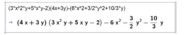 Tính: ( 3x^2y + 5xy -2 ) ( 4x+ 3y) - 6x^2 ( 2xy + 3/2 y^2+ 10/3y) (ảnh 1)