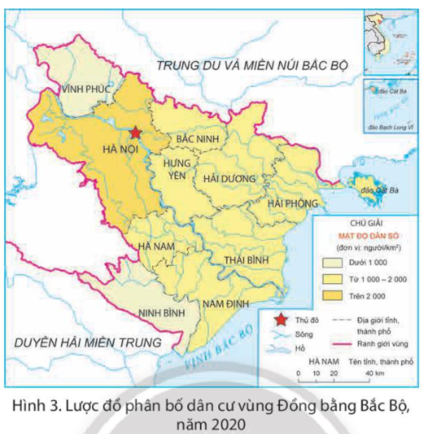 Quan sát hình 3 và đọc thông tin, em hãy:  - Kể tên một số dân tộc ở vùng Đồng bằng Bắc Bộ. (ảnh 1)