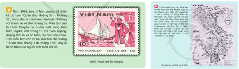 Dựa vào thông tin và hình ảnh, trình bày quá trình xác lập chủ quyền và quản lí liên tục của Việt Nam đối với quần đảo Hoàng Sa và quần đảo Trường Sa.   (ảnh 1)