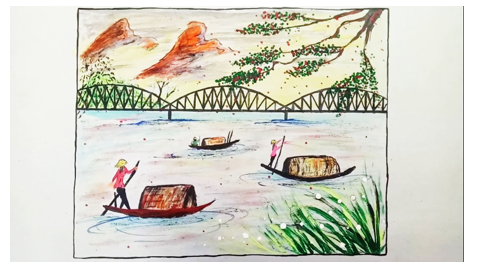 Sáng tác một bài thơ, vẽ một bức tranh,… về hình tượng sông Hương (hoặc về sông núi quê hương của bạn).   (ảnh 1)