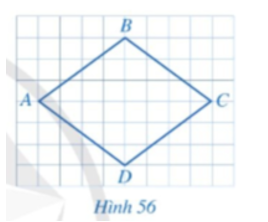 So sánh độ dài các cạnh của tứ giác ABCD ở Hình 56.    (ảnh 1)