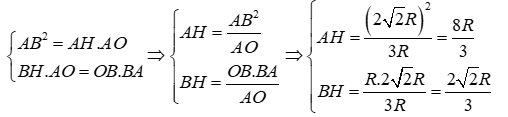 Cho đường tròn (O; R). Từ điểm A nằm ngoài đường tròn kẻ hai tiếp tuyến AB; AC với đường (ảnh 6)