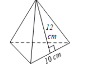 a) Tính diện tích xung quanh của hình chóp tam giác đều có độ dài cạnh đáy là 10 cm, chiều cao của mặt bên xuất phát từ đỉnh của hình chóp tam giác đều  (ảnh 1)