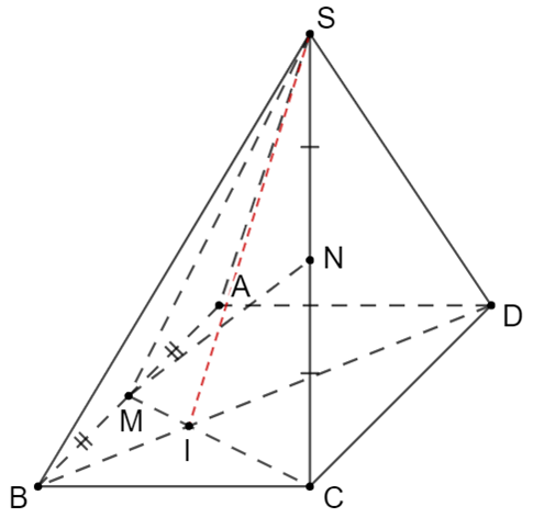 Cho hình chóp S.ABCD, có đáy ABCD là hình bình hành. Gọi M, N lần lượt là trung điểm của AB và SC. Tìm giao tuyến của (SMN) và (SBD) (ảnh 1)