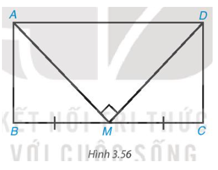 Cho hình chữ nhật ABCD có chu vi bằng 36 cm. Gọi M là trung điểm của cạnh BC. Biết  (ảnh 1)