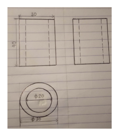 Vẽ các hình chiếu vuông góc và ghi kích thước của các vật thể ở Hình 2.12. (ảnh 2)