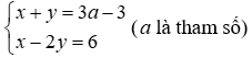 Cho hệ phương trình x + y = 3a - 3; x - 2y = 6 (a là tham số) 1. Giải hệ phương trình (ảnh 1)