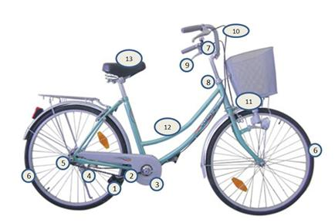 Thảo luận nhóm về vấn đề sau: - Em hãy xác định các đòn bẩy trên xe đạp khi ta sử dụng xe. Ứng với mỗi trường hợp hãy xác định trục quay, các lực tác dụng và xác định loại đòn bẩy tương ứng. - Hãy mô tả sự thay đổi hướng của lực khi dùng chân tác dụng lực lên pê – đan xe đạp để đẩy xe đạp tiến về phía trước. Xét quá trình tác dụng lực với hai trục quay tại trục giữa A và trục bánh sau B (Hình 19.10).   (ảnh 2)
