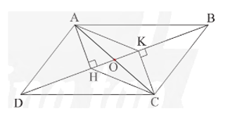 Quan sát Hình 10, cho biết ABCD và AKCH đều là hình bình hành. Chứng minh ba đoạn thẳng AC, BD và HK có cùng trung điểm O.  (ảnh 2)