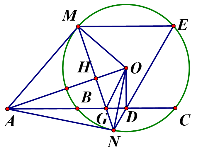 Cho 3 điểm A, B, C cố định và thẳng hàng theo thứ tự đó. Một đường tròn (O) thay (ảnh 1)
