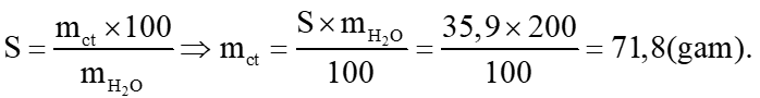 Tính khối lượng sodium chloride cần hoà tan trong 200 gam nước ở 20 oC để thu được dung dịch sodium chloride bão hoà. (ảnh 1)
