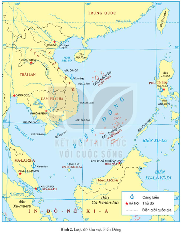 Xác định vị trí của một số đảo, quần đảo thuộc Biển Đông và quần đảo Hoàng Sa, quần đảo Trường Sa trên lược đồ Hình 2 (tr. 74). (ảnh 1)