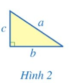 Thực hiện các hoạt động sau:  a) Vẽ và cắt giấy để có 4 hình tam giác vuông như nhau với độ dài cạnh huyền là a, độ dài hai cạnh góc vuông là b và c, trong đó a, b, c có cùng đơn vị độ dài (Hình 2). (ảnh 1)