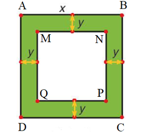 Một mảnh vườn hình vuông có độ dài cạnh bằng x (mét). Người ta làm đường đi xung quanh (ảnh 2)