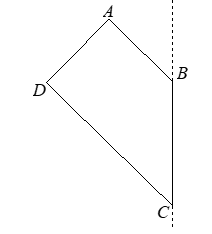 Cho hình thang ABCD vuông tại A và D có CD = 2AB = 2AD = 6. Tính thể tích V của khối tròn xoay sinh ra bởi hình thang ABCD khi quanh xung quanh đường thẳng BC. (ảnh 1)